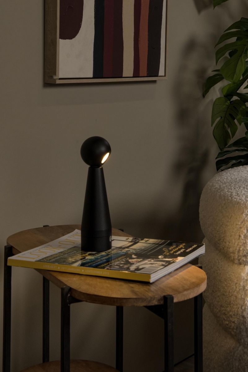 Lucide IPSOS – Nabíjateľná stolová lampa – Batéria/batérie – LED Stlmenie až teplé – 1x3W 3000K/3200K – Čierna